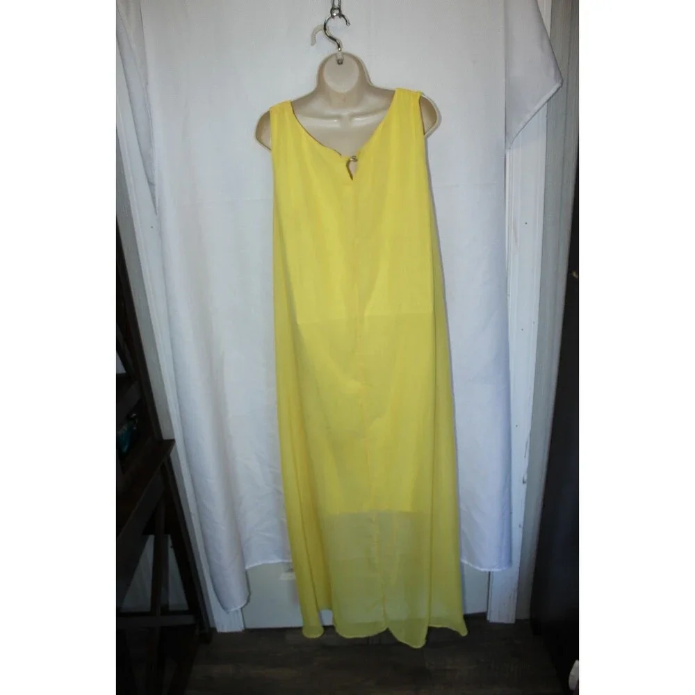 Ashley Stewart 22/24 Dress + 2X Sweater Cardigan Women Yellow Set Outfit Lemon - Picture 9 of 16
